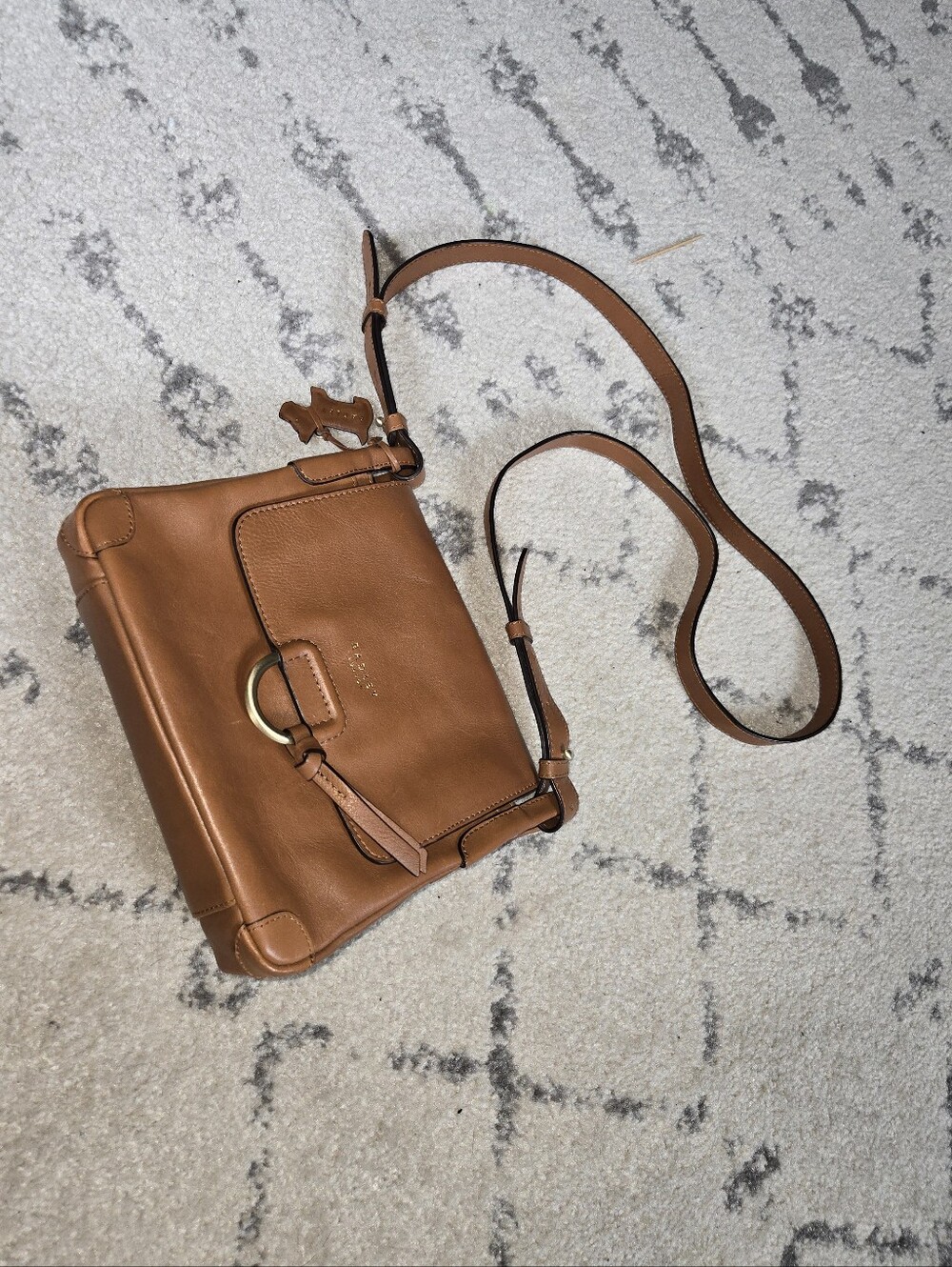 Radley London Tan Leather Crossbody Bag with Signature Charm